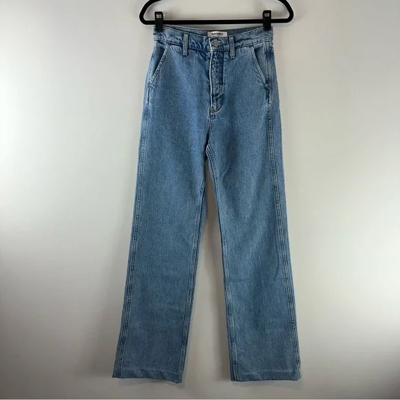 Reformation Jeans Brynn High Rise Wide Leg Trouser Jeans in Oneida Women Size 26 - Picture 1 of 14